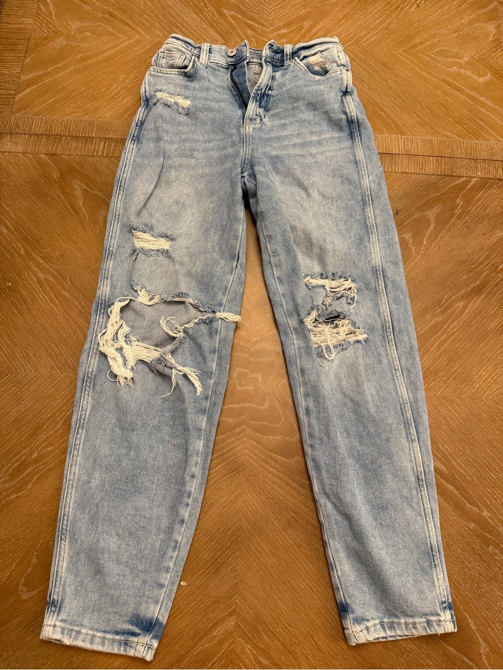 Arizona Jean Company Light Wash Distressed Boyfriend Jeans